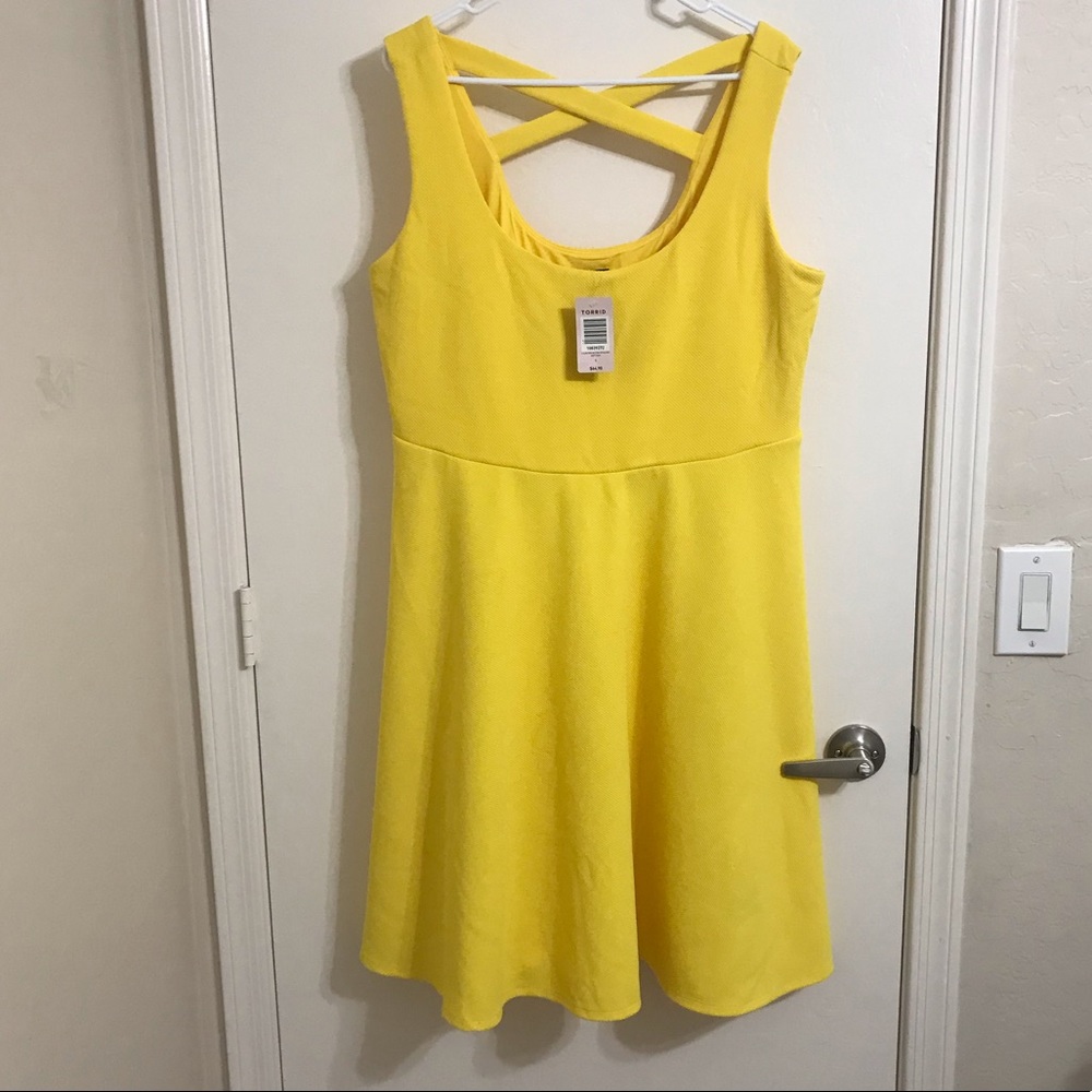 TORRID yellow skater dress